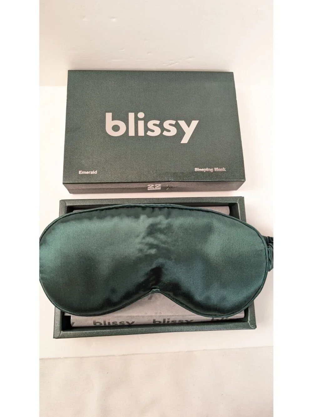 Blissy Silk Sleep Mask Emerald Green 100% Pure Mulberry Silk New